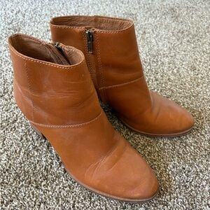 Women's leather Tan Ankle Boots - Madewell